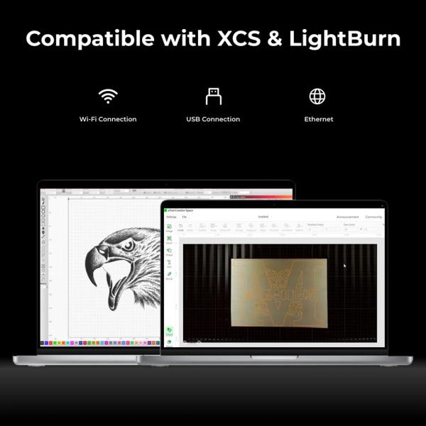 xTool P2S Desktop-CO2-Laserschneider mit 55 W (Grau/Schwarz)